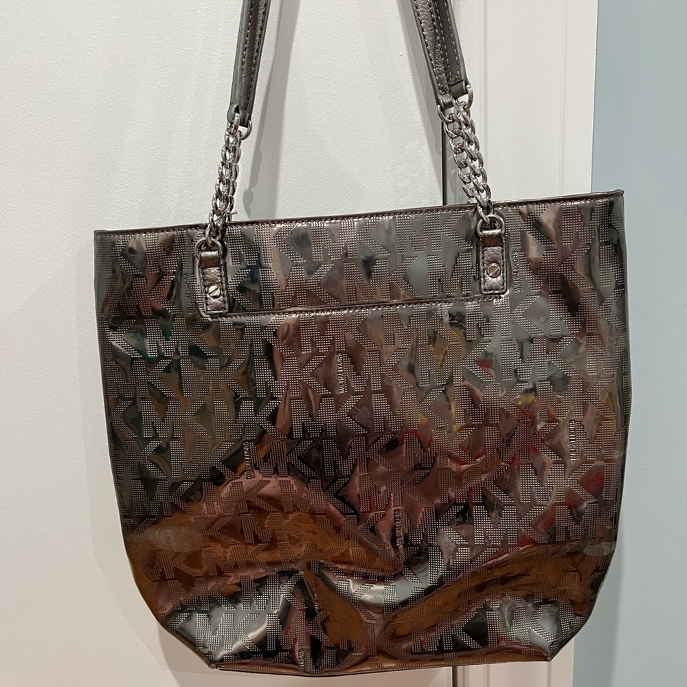 Michael Kors silver metal bag